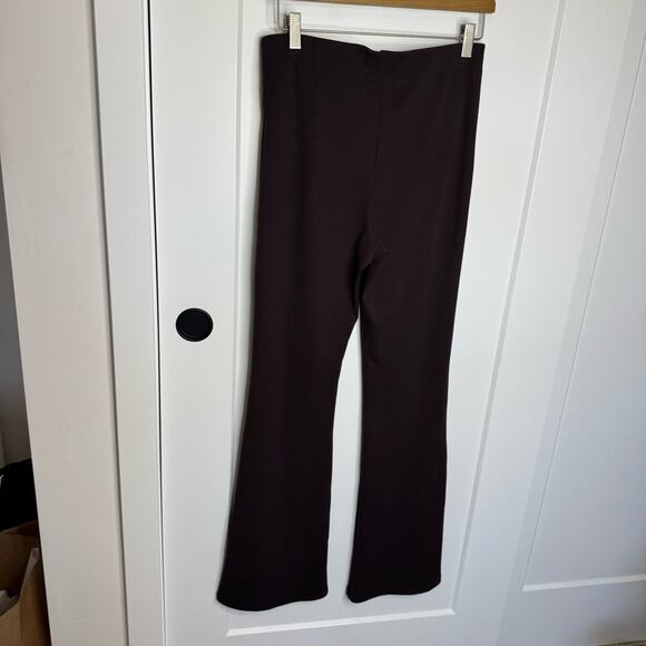 Aritzia Wilfred Candace Pant Brown Stretch Elastic Flare Leg Pull On Pants M - Picture 4 of 5